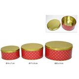  OKRUGLA LIMENA KUTIJA 3/1 CRVENI POIS ZLATO CM002623 | Eponuda.ba