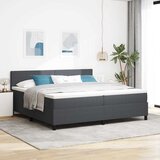  LED Box Spring Krevet Tamno siva i bijela 200 x 200 cm | shoptok.hr