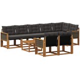  Set vanjskih sofa 9 kom. Prirodna i crna | shoptok.hr