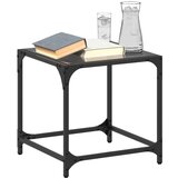 vidaXL Klubska mizica s črno stekleno površino 40x40x40 cm jeklo | Shoptok.si