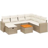 Maison Chic Seti vrtnega pohištva - Vrtna garnitura - Vrtni pohištvo set 8-delna z blazinami bež poli ratan, (21802270) | Shoptok.si