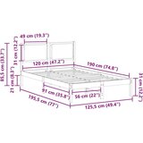 vidaXL Konstrukcija postelje z vzglavjem Svetlo siva 120 x 190 cm | Shoptok.si