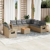  10-dijelni set vrtnih sofa s jastucima bež od poliratana 65.5 x 62 x 69 cm | shoptok.hr