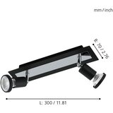 Eglo sarria spot/2, led, gu10, 2x5w, 2x400lm, hrom/crna GVG4KAX | Eponuda.com