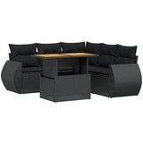 Maison Chic Seti vrtnega pohištva - Vrtna garnitura - Vrtni pohištvo set 6-delna z blazinami črna poli ratan, (21804246) | Shoptok.si
