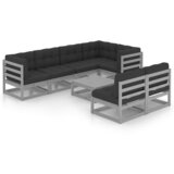 The Living Store Vrtna sedežna garnitura 8-delna z blazinami trdna borovina - Vrtna Sedežna Garnitura, (21421923) | Shoptok.si