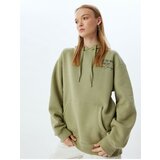 Koton Oversize Hooded Sweatshirt with Back Printed Kangaroo Pocket Cene