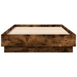 vidaXL Posteljni okvir dimljeni hrast 100x200 cm inženirski les | Shoptok.si