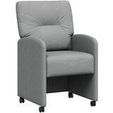 vidaXL Jedilni stoli s kolesi 2 pcs Svetlo siva 57 x 67 x 95 cm blago, (5000093081) | Shoptok.si