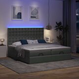 vidaXL Otomanski posteljni okvir z vzmetnicami siv 160x200 cm blago Cene