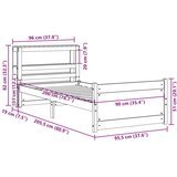 vidaXL Posteljni okvir z vzglavjem 90x200 cm trdna borovina, (21311265) | Shoptok.si
