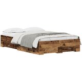 vidaXL Krevet s ladicama Stari drvenasti 120x190 cm Inženjerska drva | shoptok.hr