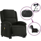 vidaXL Električni masažni naslonjač na podizanje od tkanine crni | shoptok.hr