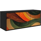 vidaXL TV ormar za montažu na zid BONN 102 x 33 x 40 cm Crni hrast - Crni hrast Retro valni uzorak | shoptok.hr