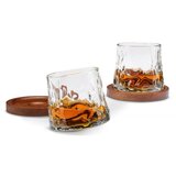  Vrtljivi kozarci za whisky z lesenimi podstavki (2 kosa) | Shoptok.si