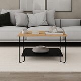 Marckeric Crni/u prirodnoj boji stolić za kavu s pločom stola u dekoru hrasta 80x80 cm Tonka – | shoptok.hr