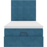 vidaXL Otomanski posteljni okvir z vzmetnicami moder 90x190cm žamet, (21608560) | Shoptok.si