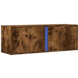vidaXL Stenska TV omarica z LED lučkami dimljeni hrast 100x31x35 cm | Shoptok.si