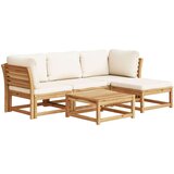 vidaXL Vrtna lounge garnitura z blazinami 5-delna trden akacijev les | Shoptok.si