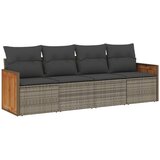 Maison Chic Seti vrtnega pohištva - Vrtna garnitura - Vrtni pohištvo set 4-delna z blazinami siv poli ratan, (21819740) | Shoptok.si