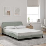 Krevet s madracem Dover svjetlosivi 120 x 200 cm baršunasti | Eponuda.com