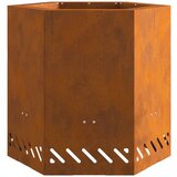 vidaXL Istrošeni čelik/Smeđa Istrošeni čelik 48 x 48 x 51 cm Ognjište | shoptok.hr