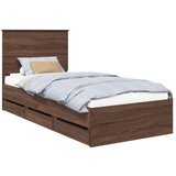  Konstrukcija postelje Rjav hrast 90 x 190 cm Inženirsko leseno, (5000121370) | Shoptok.si