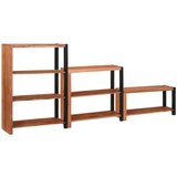 vidaXL Knjižna polica 3 pcs Rjava 80 x 30 x 110 cm Trden akacijev les | Shoptok.si