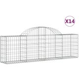 vidaXL Obokana gabionska košara 14 kosov 200x30x60/80cm cinkano železo, (20798891) | Shoptok.si