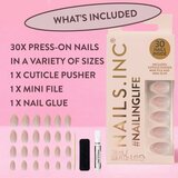 Nails Inc. NailingLife Press-On Nails umetni nohti odtenek Style It Like Sabrina Gold French Tip 33 kos | Shoptok.si