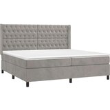  S oprugama i madracem svjetlosivi 200x200 cm baršunasti | shoptok.hr