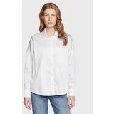 Guess Košulja za žene, boja: bijela, relaxed, s klasičnim ovratnikom