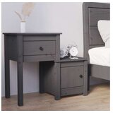  Nočna omarica siva 79,5x38x65,5 cm trdna borovina | Shoptok.si