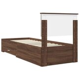  Konstrukcija postelje Rjav hrast in srebrna 75 x 190 cm, (5000103184) | Shoptok.si