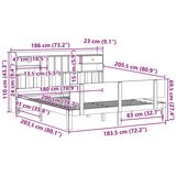 vidaXL Krevet s regalom z knjige bez madraca bijeli 180x200cm borovina | shoptok.hr