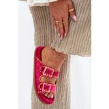 Boto Ladies Slippers With Buckles And Decorative Trimming Fuchsia Visley | ePonuda.com
