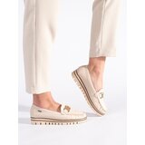 Shelvt Beige women's platform loafers | shoptok.hr