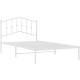 Metalni Kovinski posteljni okvir z vzglavjem bel 100x200 cm | Shoptok.si