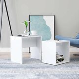  Set stolića za kavu bijeli 48 x 30 x 45 cm konstruirano drvo Cijene