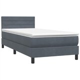 Box Spring krevet s madracem tamno sivi 80x210 cm baršun | shoptok.hr