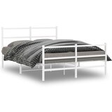 Furnova Kovinski posteljni okvir z vzglavjem in vznožjem bel 140x200 cm, (21934459) | Shoptok.si