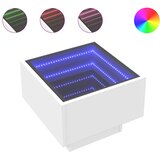  Noćni ormarić s beskonačnim LED svjetlima bijeli 40x40x30 cm | shoptok.hr