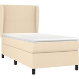  Box spring postelja z vzmetnico krem 80x200 cm blago, (20895607) | Shoptok.si