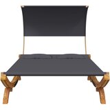 Vanjski ležaj s krovom 165x203x126 cm savijeno drvo antracit | shoptok.hr