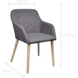  Blagovaonske stolice tkanina i hrastovina 6 kom svjetlo sive | Eponuda.com