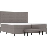 Krevet s oprugom s madracem i klupom taupe 200x200 cm Tkanina | shoptok.hr