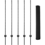 vidaXL Stupovi ograde 10 kom U-kanal sivi 120 cm čelik, Šesterokutna ograda siva 1.2x10 m čelik | shoptok.hr