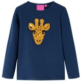 vidaXL Otroška majica z dolgimi rokavi mornarsko modra 128 | Shoptok.si