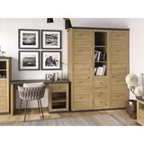 Hom`in pisalna miza leseni material barve hrasta, temno siva | Shoptok.si