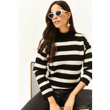 Olalook Women's Black High Neck Soft Textured Premium Knitwear Sweater Cene
